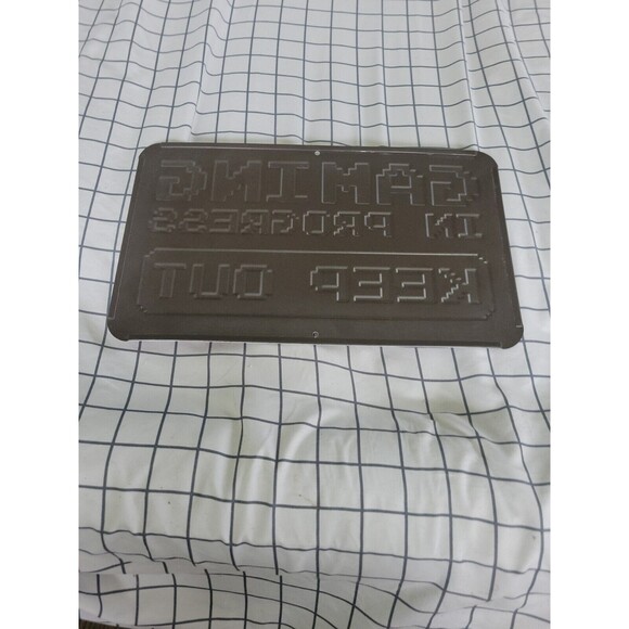 Gaming In Progress Keep Out Tin Metal Sign 12" X 7" Wall Decor Video Game - Picture 2 of 2